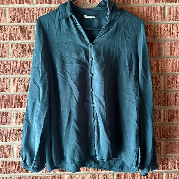 J. Jill Tops - J.Jill Dark Green Button Down Long Sleeve Shirt Medium
